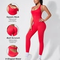 thumbnail image 4 of Riecok Backless Bodysuits for Women Stretchy Sleeveless Jumpsuits Solid Butt Liftings Workout Yoga Shapewear, 4 of 6