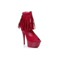 thumbnail image 3 of E-609-Aponi, 6" Heel Womens Platform open toe pump w/ Fringe. 5 / Fuchsia, 3 of 5