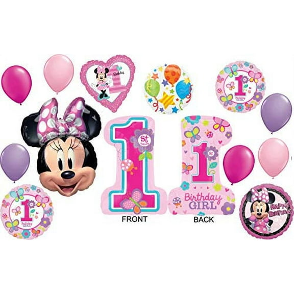 Minnie Mouse Party Supplies 1st Birthday Girl Balloon Bouquet Dancer Decoration