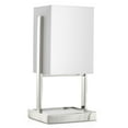 thumbnail image 1 of Sagebrook Home Lampe de Table en Métal 18" avec Base en Marbre, Argent, 1 of 2