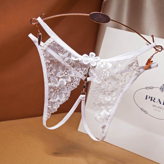 HUPOM Underwear Men Boxer Briefs Underwear For Women In Clothing Open Crotch Casual Tie Comfort Waist White One Size