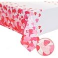 thumbnail image 2 of Joyfol Day Valentines Tablecloth Rectangle，Red Heart Polyester Fabric Table Cloth，Washable Easy Care Reusable Table Cover，Anniversary Party Table Decoration for Dining Party（60x84 Inches）, 2 of 6