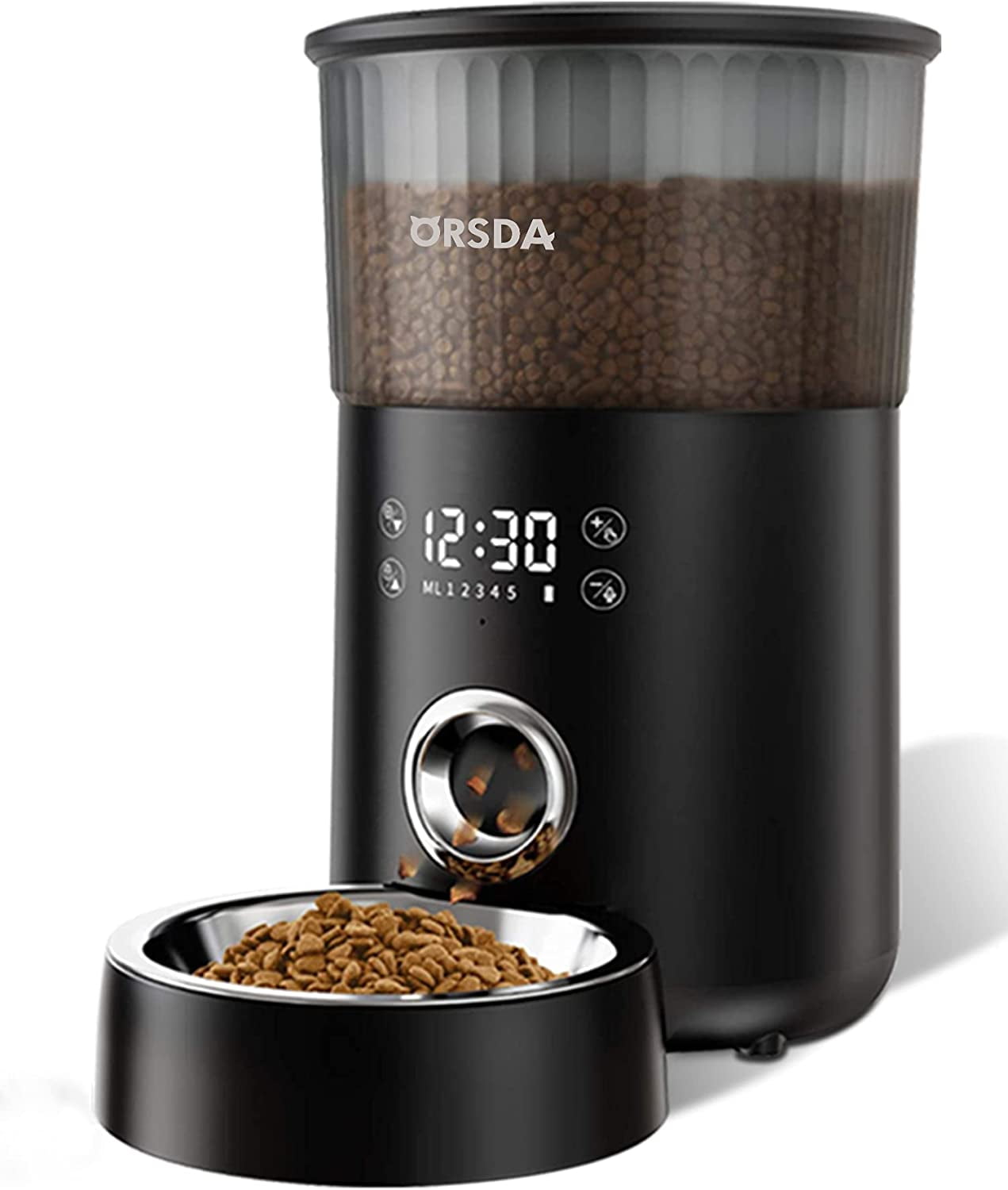 ORSDA Automatic Cat Feeder, 135oz/4L Dog Feeder Pet Food Dispenser with Programmable Timer