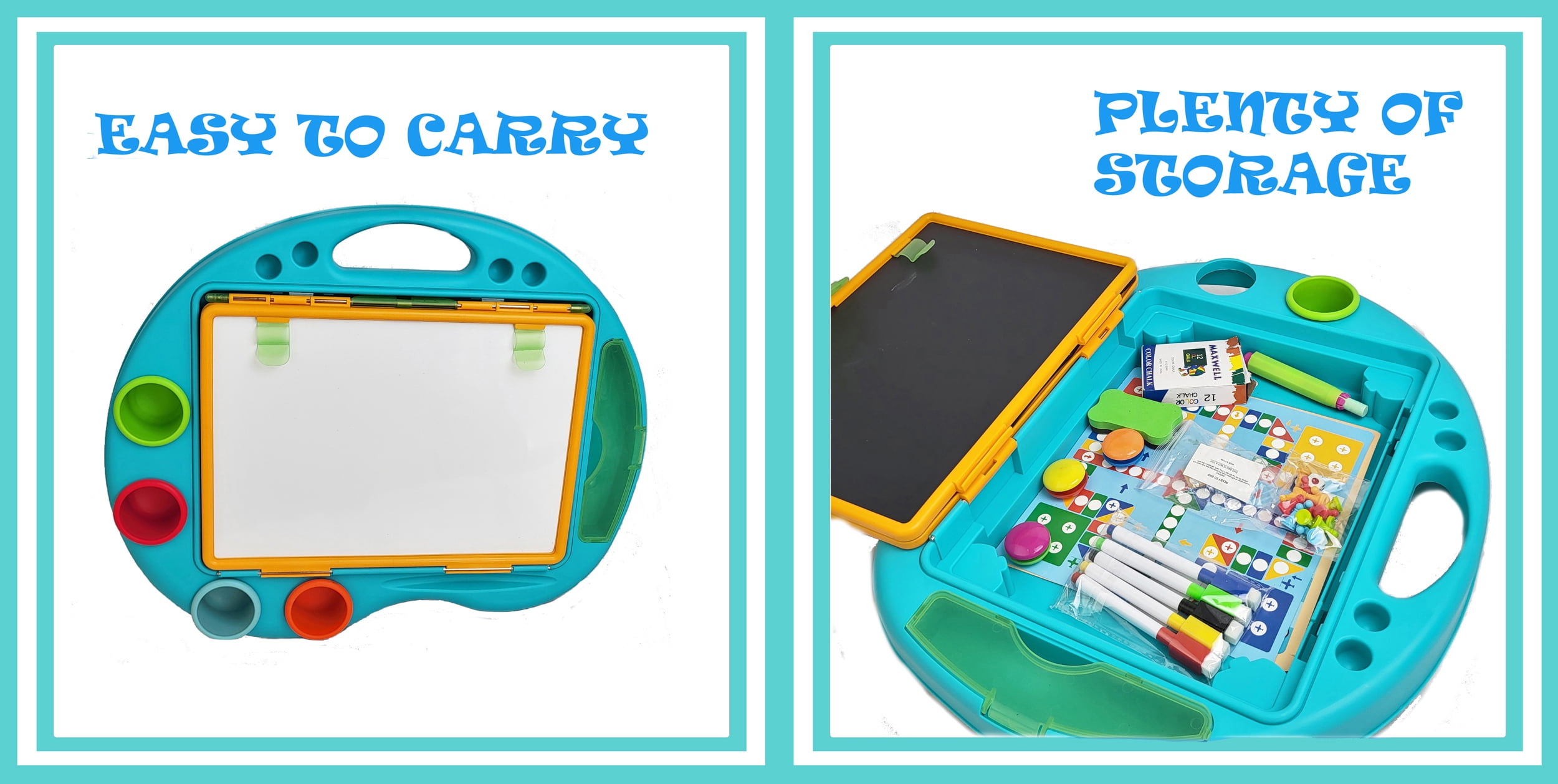 Easel for Kids, Adjustable Standing Sitting Table Top Easel, Double Magnetic Drawing Board with Painting Accessories, Birthday Christmas Gift for Boys Girls