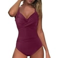 thumbnail image 3 of Cathalem Womens One Piece Swimsuits Athletic Women's One Piece Swimsuit Tummy Control Swimsuits Bathing Suits Swimwear(Purple,L), 3 of 5
