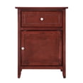 thumbnail image 3 of Cterwk 1 Drawer Nightstand with 1 Door Cabinet, Wood Beside Table for Home, Bedroom, Wine Red, 3 of 4
