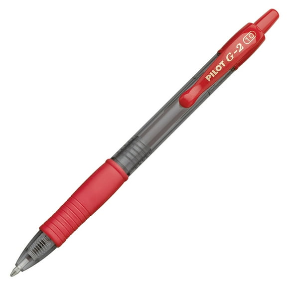 Pilot G2 Premium Retractable Gel Ink Rolling Ball Pen, Bold Point, Red Ink, 12 Count