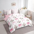thumbnail image 3 of jejeloiu Cartoon Baseball Pattern 7-Piece Twin Bedding Sets,Kawaii Bowknot Ribbon Bedding Comforter Set For Bow Lover Reversible, 3 of 8