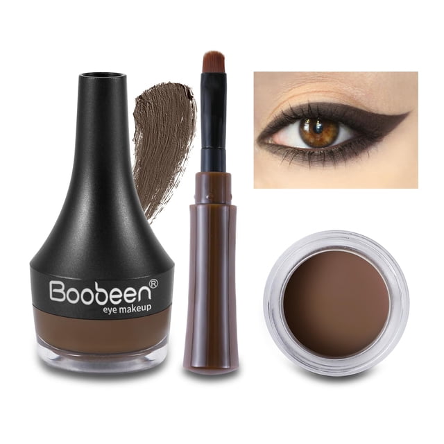 Delineador de ojos en gel impermeable Boobeen, a prueba de manchas, marrón oscuro