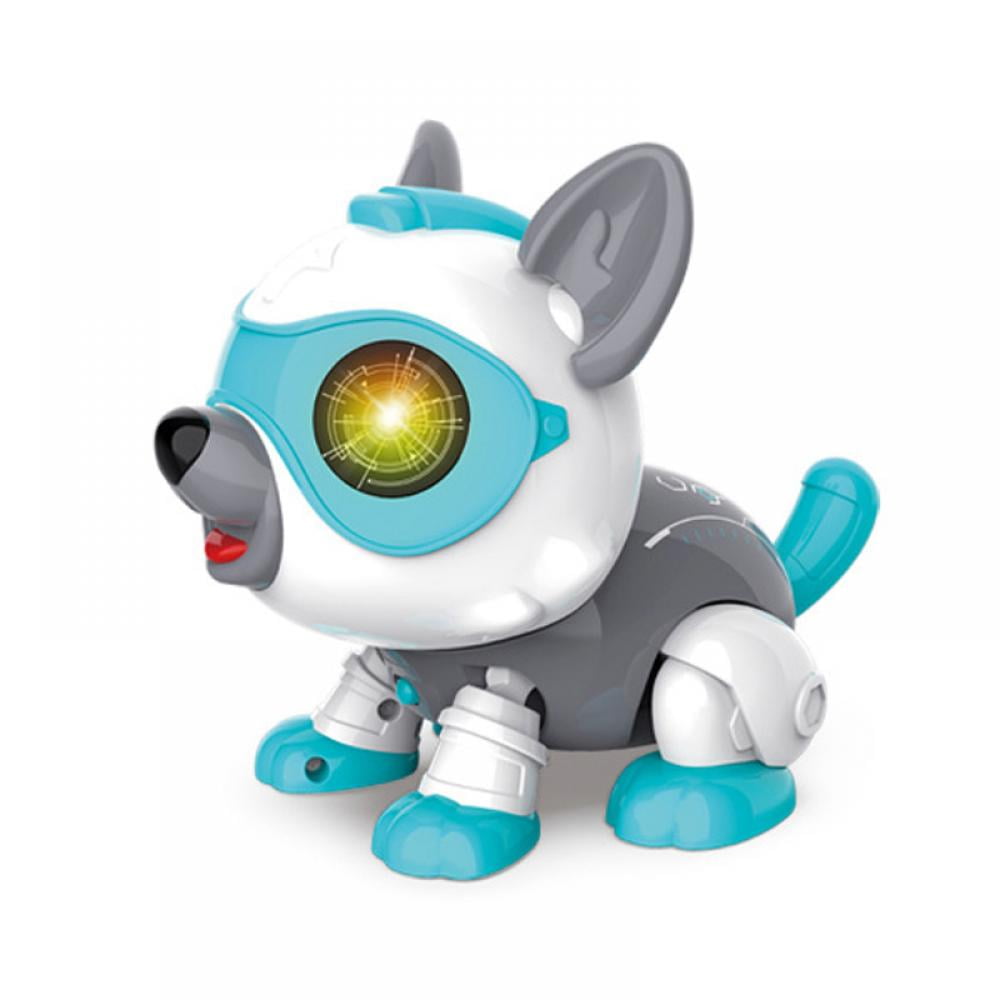 Chalpr Robot Dog Years Old Electronics Puppy Pet Dog with RGB Light Flashing Eye & DIY Touch Control,Pre-Kindergarten STEM Educational Interactive Toy for Toddler Boys and Girls Age 3 
