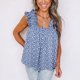 thumbnail image 4 of Blusa sin mangas con estampado informal y cuello cuadrado de verano para mujer a la moda Fridja  qr3037, 4 of 9