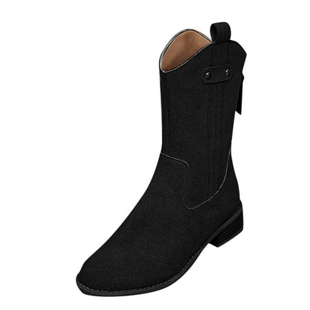 

Ki-8Jcud Casual Ankle Boots For Women Fashion Winter Women Mid Boots Low Heel Round Toe Solid Color Back Zipper Short Plush Warm Comfortable Casual Womens Dress Boots Mid Calf Womens Calf Boots Rain