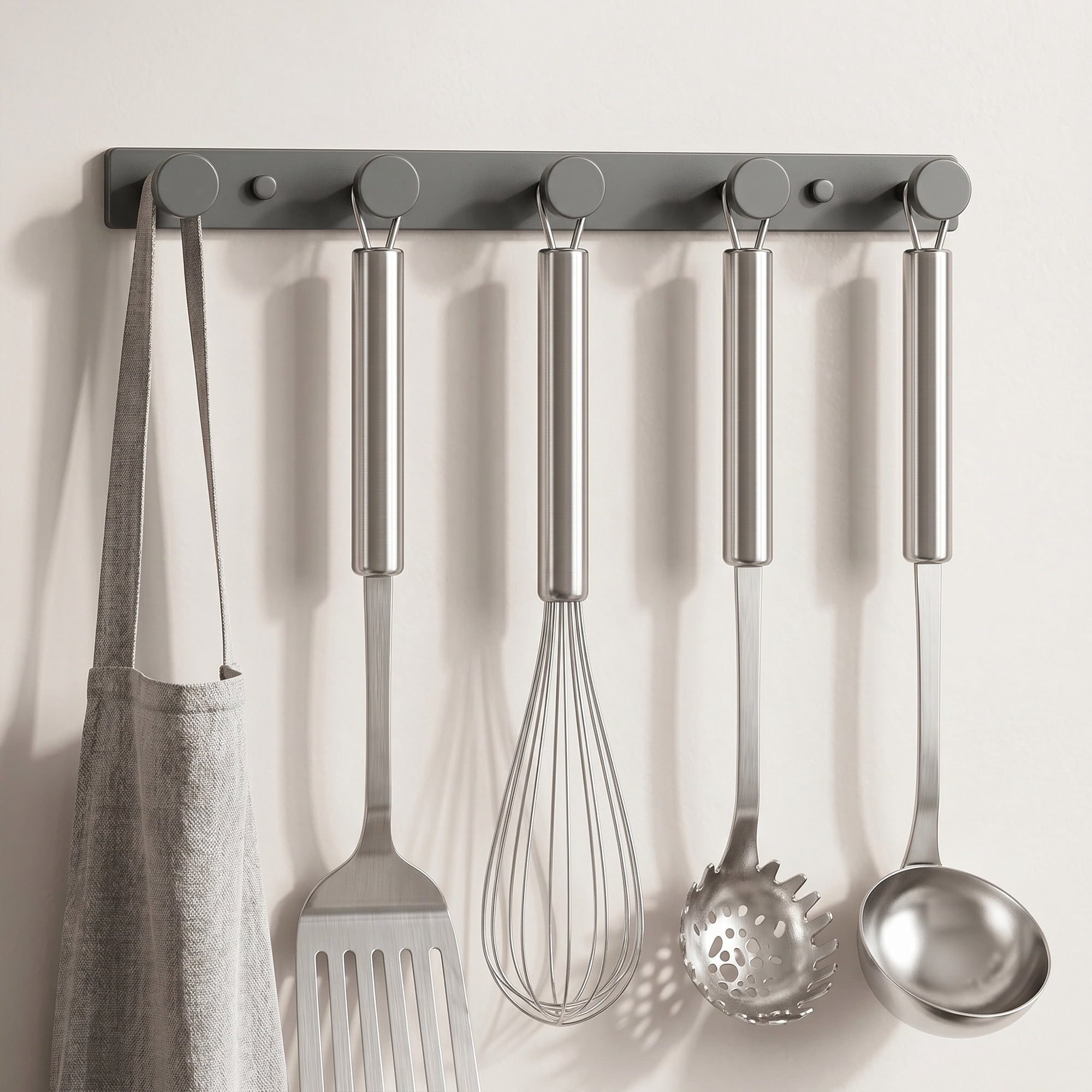 Unique Bargains Coat Rack Wall Mount Aluminum Hook Hat Rack for Entryway Gray 13" x 1.2"