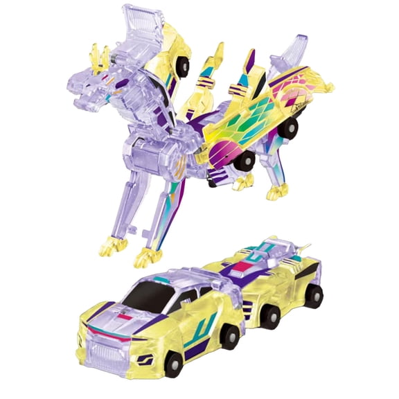 Dinosaur Collision Transforming Car Toy Transformation Car Toy With Crash & Transform Feature Mechanical Dinosaur Toy Ideal Gift For Birthday Christmas(Clear)