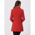thumbnail image 4 of Abrigo Largo De Invierno Con Cuello Peter Pan Y Doble Botonadura Para Mujer Rojo M, 4 of 6