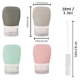 thumbnail image 2 of 4 botellas exprimibles para aderezo de ensaladas, minibotella portátil de silicona para salsa, botellas para condimentos para almacenar alimentos con 2 cepillos de limpieza para aderezo de ketchup, 2 of 4