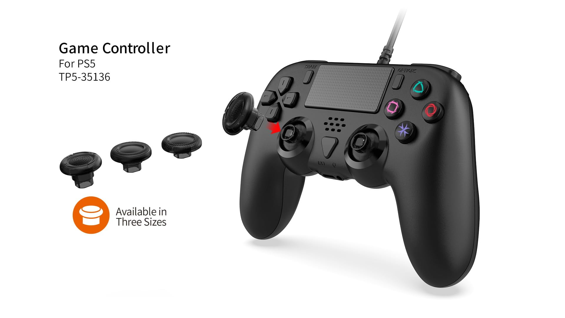 GAMFAMI Wired Controller Compatible with PS5/PS5 Pro/PS5 Slim/PC - Wired Controller with Built-in Advanced Back Buttons Programming/Turbo,with Thumbsticks | 2 High-Rise, 2 Mid-Rise (Black)