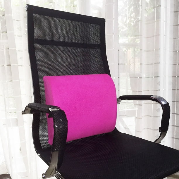 Bookishbunny Hot Pink Memory Foam Lumbar Back Support Pillow Sciatica Pain Relief Seat Office Chair Car Cushion Walmart Com Walmart Com