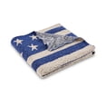thumbnail image 3 of Lanwood Home Americana summer Knitted Throw Blanket, USA American Flag Oversize Throw, Blue Star Stripe, 3 of 6