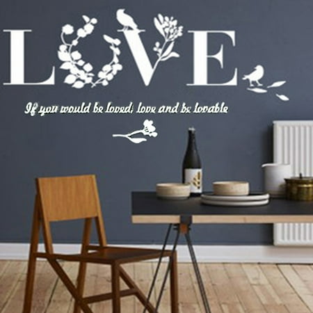 Outgeek Romantic LOVE Letters Wall Stickers Wall Stickers Art 3D Removable Mirror Stickers for Home Living Room Bedroom