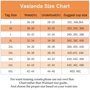 VASLANDA Womens Lace up Boned Plus Size Overbust Corset Bustier Top with G-String
