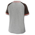thumbnail image 3 of Women's WEAR by Erin Andrews Heather Gray Cleveland Browns Cropped Raglan Throwback V-Neck T-Shirt, 3 of 3