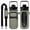 Black&white Check, variant on Black&white Check 64 Oz Water Bottle with Sleeve - BPA Free Leakproof Sport Large Plastic Water Bottle with Straw Strap & Insulated Neoprene Holder Carrier Bag Great Gift for Women Men