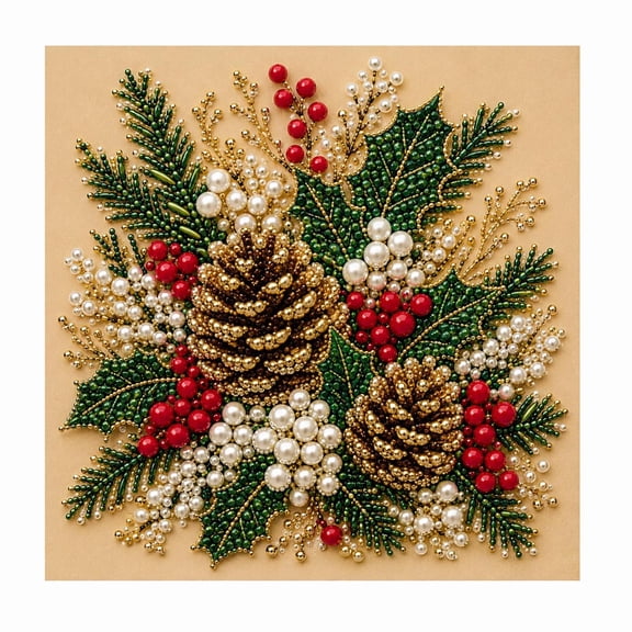 Creative Christmas Pearl Art DIY Kit, Diamond Painting Set for Adults, Holiday Wall Decor, Xmas Home Decoration, Bead Art Craft Project