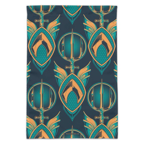 Aquaman Movie Logo Trident Pattern Garden Yard Flag