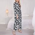 thumbnail image 3 of Honeii Daisies Flowers print Women's Pajama Sets Long Sleeve Button Down Sleepwear Nightwear Soft Pjs Lounge Sets-Small, 3 of 7