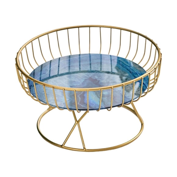 tredstone Stylish Fruit Basket Table Centerpiece for Household Garden Dining Table Living Room Blue 23 x 13.5cm