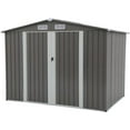 thumbnail image 6 of JOIVI 8'x6' Outdoor Storage Shed, Galvanized Metal Tool Storage Shed, Weather Resistant Garden Shed W/Lock for Backyard Patio Lawn, Gray, 6 of 9