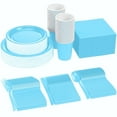 thumbnail image 2 of Exquisite 700 Party Pack Light Blue Paper Plate Cup Napkin Cutlery Combo, 2 of 7