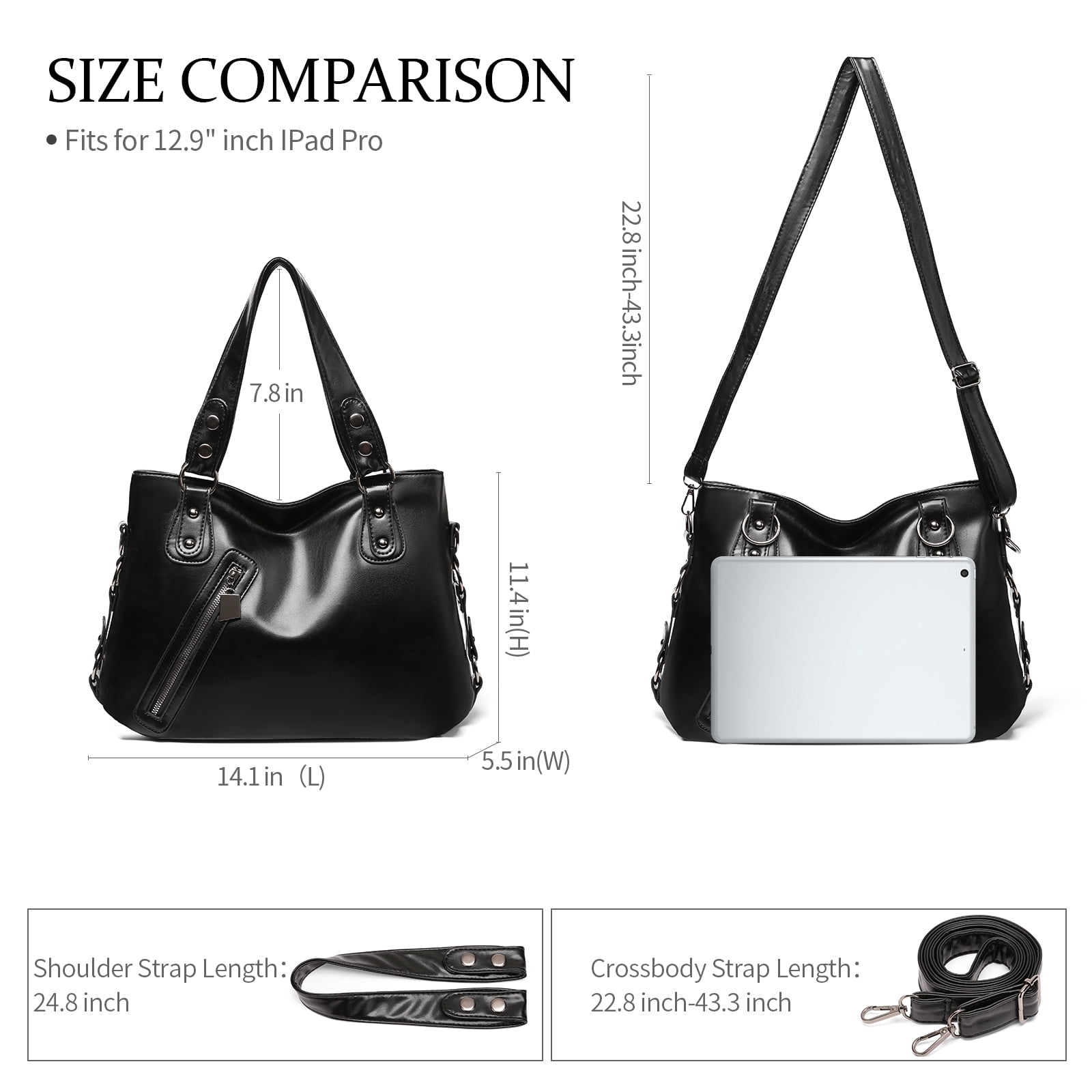 KALUNMA Tote Bag for Women Leather Shoulder Bags Fashion Hobo Bags Large Purse and Handbags with Adjustable Shoulder Strap