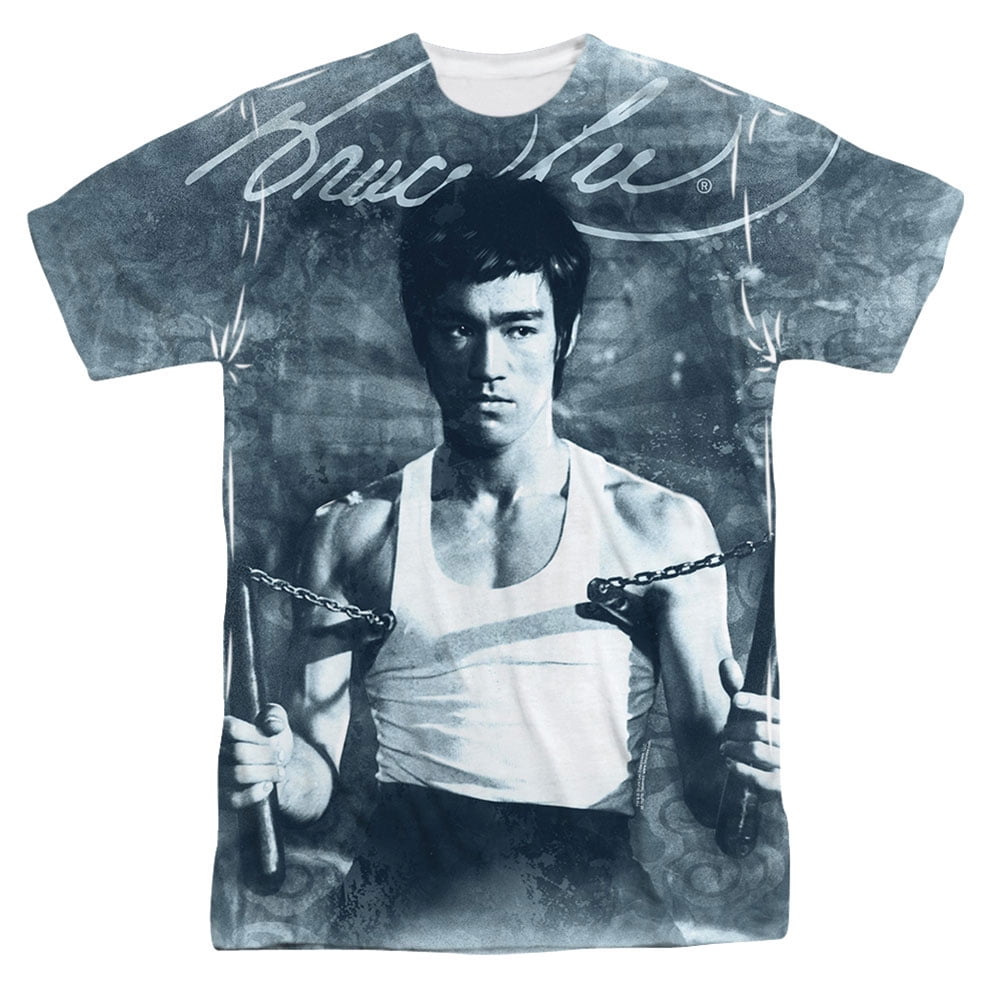 Bruce Lee Men's Nunchucks Sublimation Tshirt White