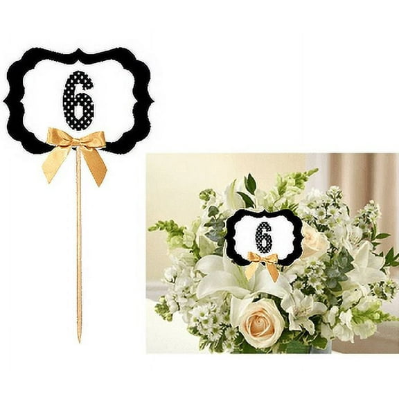 6th Birthday / Anniversary Table Decoration Party Centerpiece Pick - Set of 6