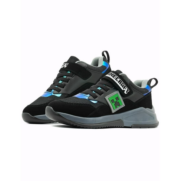 Yuyin Tenis Niño Minecraft Negro Atractivo Velcro Casuales negro 23