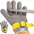 thumbnail image 1 of HAHDAXIA Niveau 9 Gant Résistant aux Coupures de Qualité Alimentaire, Gant en Maille d'Acier Inoxydable en Métal Couteau Gant de Coupe pour Boucher Découpe de Viande Écaillement d'Huître Mandoline de Cuisine Chef Tranchage Filet de Poisson (Mediu, 1 of 7