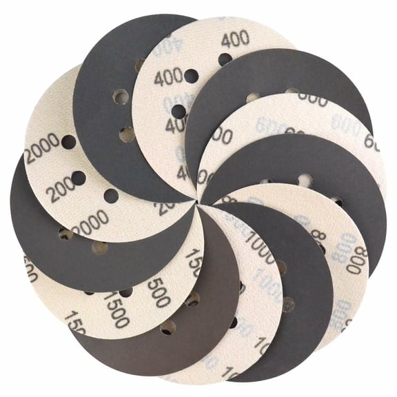 5in 400-2000 Grit Sanding Discs Hook Loop Wet Dry Sandpaper Orbital Sander Paper