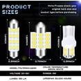 thumbnail image 2 of LAICAIW ABEN 24 Pieces Dome Light LED Car Bulb Kit Set T10 31 mm 42 mm Festoon Bulbs LED Interior Replacement Bulbs for Car Map Door Courtesy(White), 2 of 7