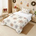 thumbnail image 2 of Erosebridal Winter Snowflakes Twin Comforter Sets 2pcs,Happy Xmas Bedding Set,Beige,Reversible,1 Comforter and 1 Pillowcase, 2 of 6