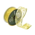 thumbnail image 2 of Christmas Decorative Gift and Tree Wired Sheer Glitter Ribbon 2"W x 50FT Spool (Gold), 2 of 4