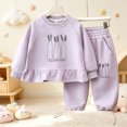 thumbnail image 3 of Mnyotv Baby Girl Fall Spring Clothes Cartoon Print Tops Casual Sweatpants 2Pcs Set Toddler Girls Outfits Size 5-6 Years, 3 of 7