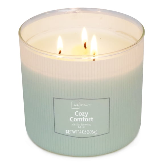 Mainstays 3-Wick Textured Wrapped Cozy Comfort Scented Candle, 14 oz
