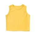thumbnail image 5 of Glisme Girls Tops Size 5-6 Years Ribbed Knit Yoga Tank Sleeveless T-Shirts Summer Athletic Workout Cropped Top For Sports Fitness Basic Yellow Graphic Tee, 5 of 5
