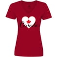 thumbnail image 3 of Inktastic Canada-heart and maple leaf Women's V-Neck T-Shirt, 3 of 5