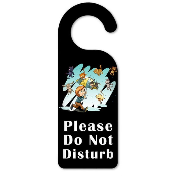 Do Not Disturb Door Knob Hanger Sign - Raining Cats & Dogs