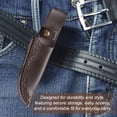 thumbnail image 4 of Funda de cuchillo de cuero Uxcell de 8.46" con agujero para cinturón, cuchillo plegable para camping al aire libre, marrón oscuro, 4 of 5