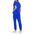 thumbnail image 5 of DENGDENG Nurse Scrubs for Women Set Casual Stretch Short Sleeve V-Neck Scrub Top & Jogger Pants Summer Breathable Soft Nursing Uniforms Scrubs Sets with Pockets Royal Blue M, 5 of 5