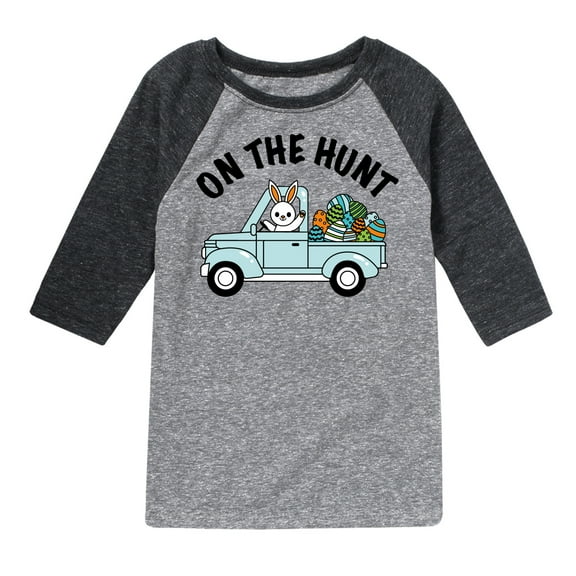 Instant Message - On The Hunt Truck - Toddler And Youth Raglan Graphic T-Shirt